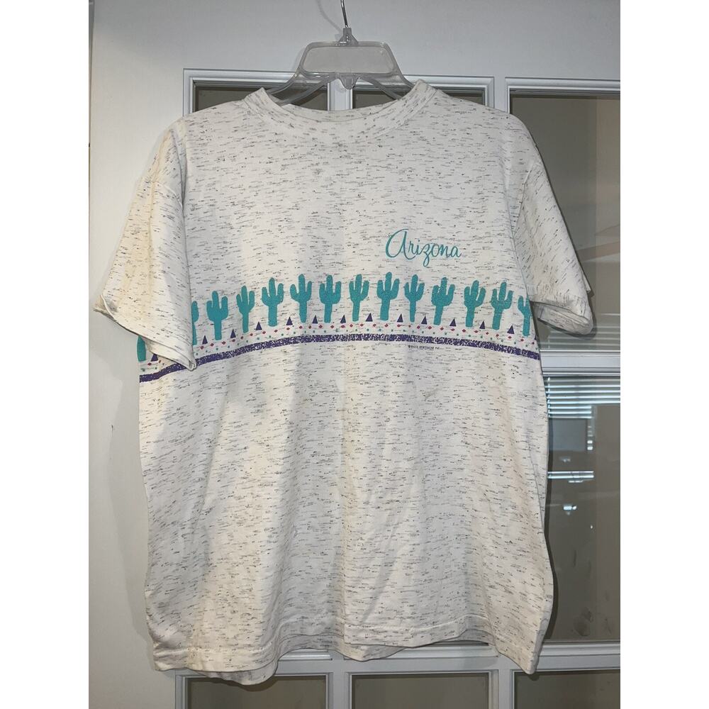 Resort images vintage arizona t-shirt short sleeved grey cactus print unisex med